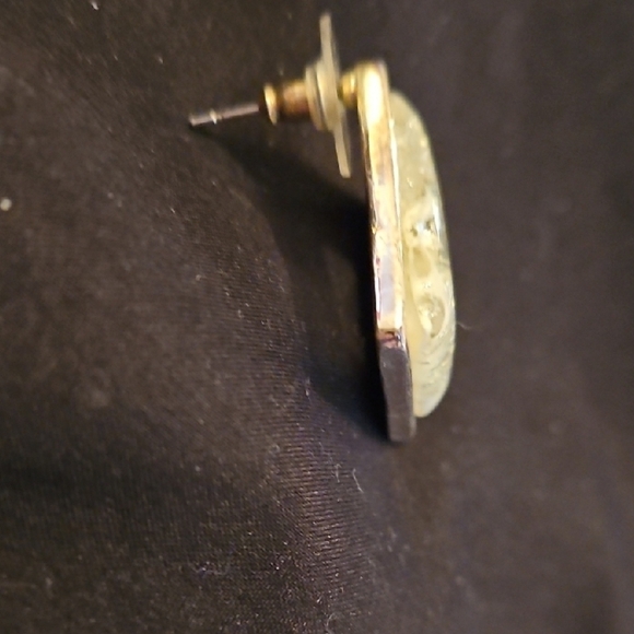 Silver Tone & White Enamel Earrings, Glittery, Excellent Condition! - Picture 8 of 8